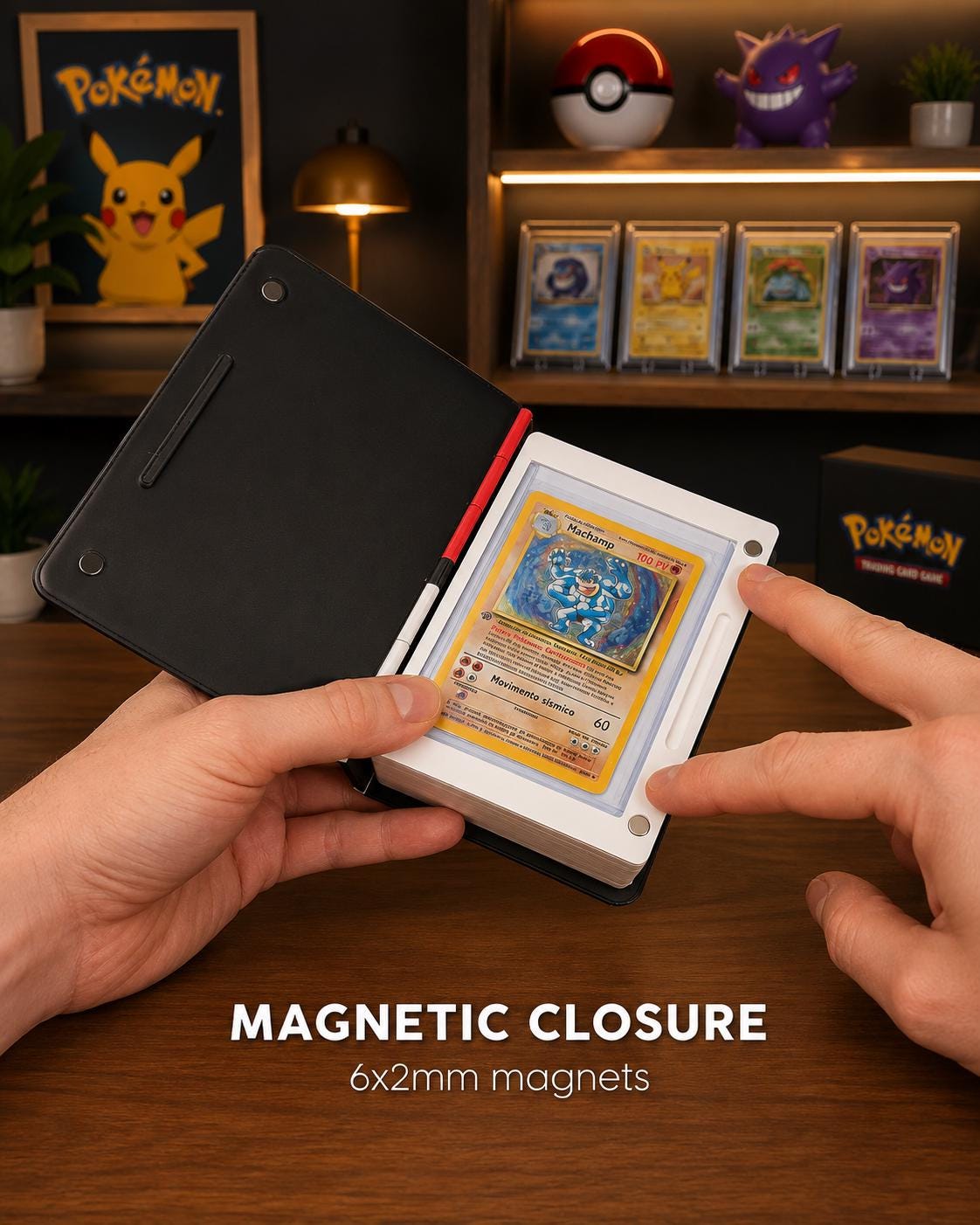 TCG Card Binder for Toploaders,  Card Storage Book, Poke Ball Inspired Card Display Book, 6 or 12 Page Card Holder