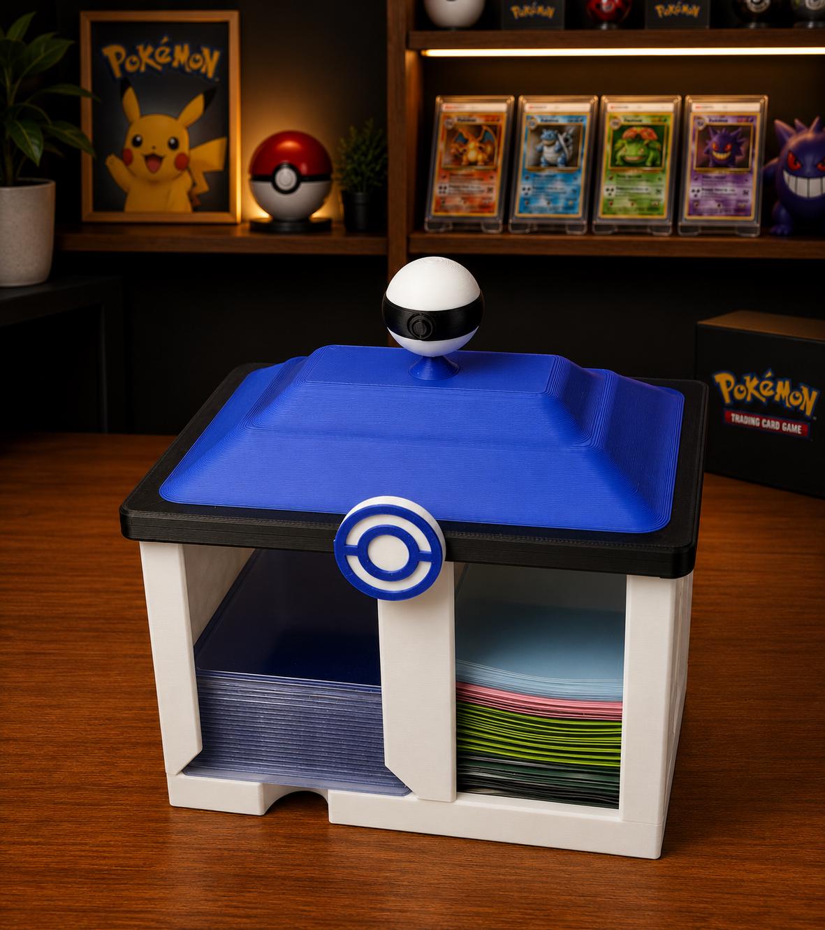 Pokemart Sleeve & Top Loader Holder | Pokemon TCG Storage Organiser | Card Sleeve Stand | Toploader Storage | Pokemon Center