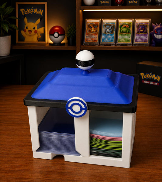 Pokemart Sleeve & Top Loader Holder | Pokemon TCG Storage Organiser | Card Sleeve Stand | Toploader Storage | Pokemon Center