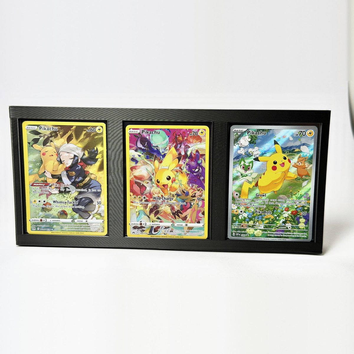 3 Card TCG Display Stand | Pokemon Card Holder | Triple Trading Card Display | Sleeved Card Stand | 3D Printed | 12 Colours