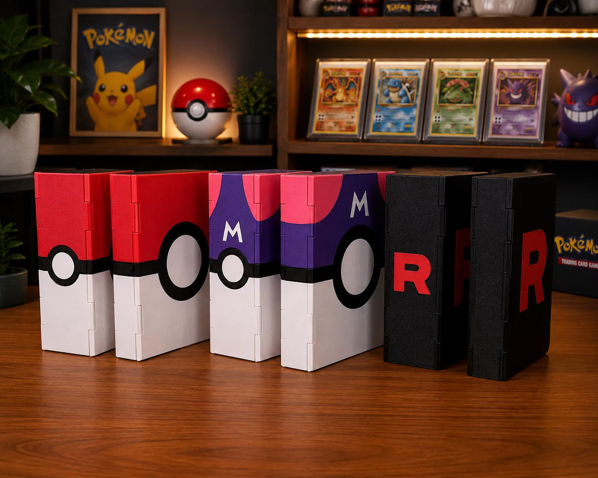 TCG Card Binder for Toploaders,  Card Storage Book, Poke Ball Inspired Card Display Book, 6 or 12 Page Card Holder